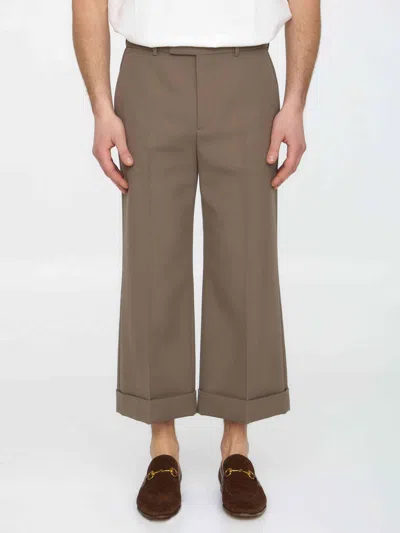 Gucci Men Textured Gabardine Trousers