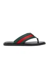 Gucci Gg Web Stripe Slides In Multi