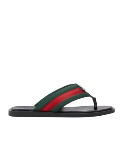 GUCCI MEN'S THONG SANDAL WITH INTERLOCKING G