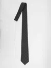 Gucci Men Black Horsebit Silk Jacquard Tie