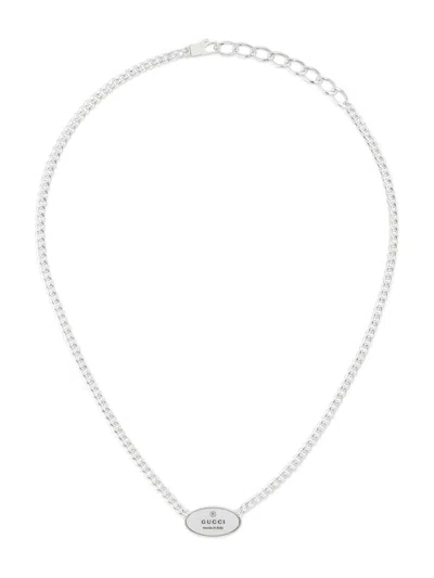 Gucci Men's Trademark Sterling Silver Logo Necklace