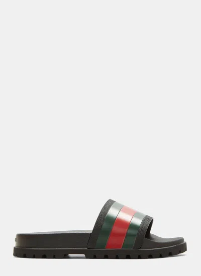GUCCI GUCCI MEN TRICOLOR STRIPE SANDALS