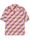 Gucci Multicolor Bowling Shirt With Cuban Collar And All-over Print In Cotton Man In Multicolor