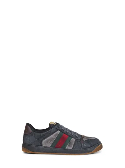 Gucci Men Two-tone Gg Canvas Screener Sneakers In Multi