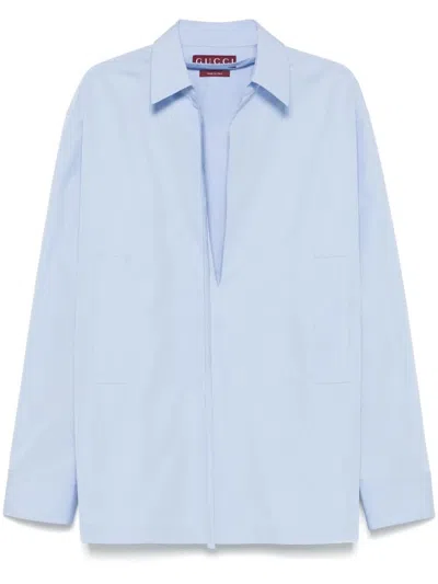 Gucci Men V-neck Shirt In Multicolor
