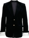 GUCCI MEN'S VELVET SINGLE-BREASTED JACKET
