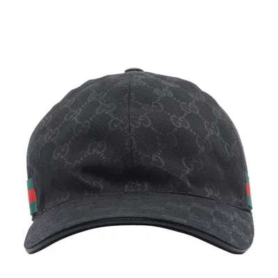 Gucci Men Web Baseball Cap In Black