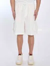 Gucci Men Web Bermuda Shorts In White