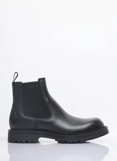 Gucci Men Web Chelsea Boots In Black