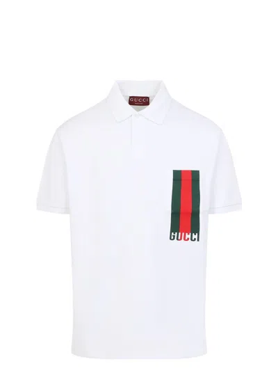 GUCCI MEN'S WEB POLO SHIRT