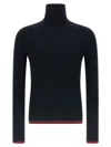 Gucci Dark Blue High Neck Sweater In Black