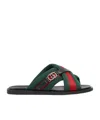 Gucci Web Sandals With Interlocking G In Black