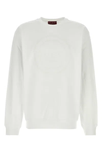 Gucci Cotton Crew Neck Sweatshirt Long Sleeves In White