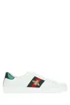 Gucci Men White Leather Ace Sneakers In White
