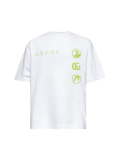 Gucci Men White Printed Cotton Jersey T-shirt