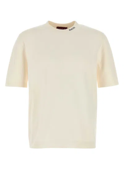 Gucci Men White Silk Blend Sweater In Neutral