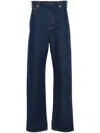 Gucci Mens Dark Blue Brand-embossed Mid-rise Straight-leg Jeans In Blue