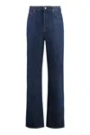 Gucci Logo Patch Straight-leg Jeans In Denim