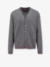 Gucci Wool And Silk Cardigan With Gg Motif