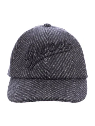 Pre-owned Gucci Men's Wool Baseball Cap In Grey