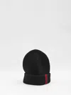 Gucci Men Wool Beanie With Web Detail In Black