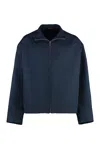 Gucci Men Navy Blue Wool Blend Jacket In Animal Print