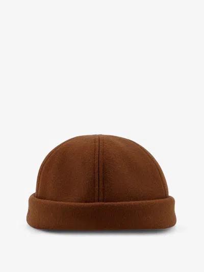 Gucci Men Wool Hat In Brown