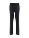 Gucci Gabardine Wool Trousers In Black