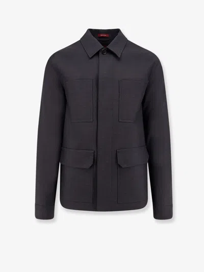 Gucci Essential Wool Overshirt In Gray
