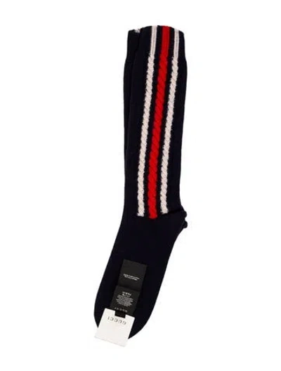 Pre-owned Gucci Men's Wool Socks W/tags In Blue