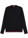 Gucci Web Detail Wool Sweater In Black