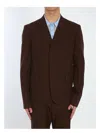 Gucci Wool Twill Single-breasted Jacket In Brown