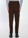 Gucci Wool Twill Trousers In Brown