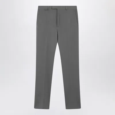 Gucci Men's Wool-satin Tapered Trousers In Gray