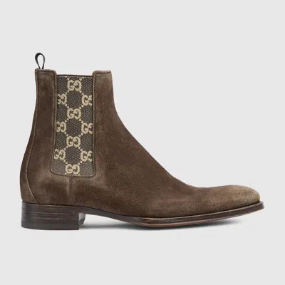 Gucci Men's Worn-out Effect Ankle Boot In Brown