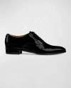 GUCCI MEN'S WORSH PATENT LEATHER OXFORDS