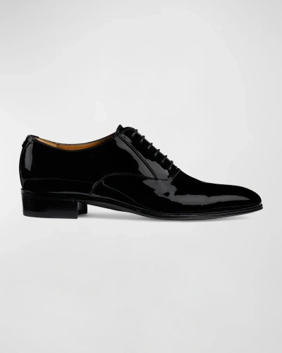 Gucci Vernice Patent-leather Derby Shoes In Nero