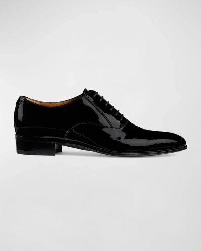 Gucci Vernice Patent-leather Derby Shoes In Black