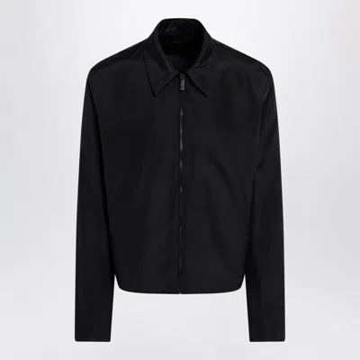 Gucci Men's Zip Jacket In Cotton And Acetate Faille In Black