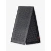Gucci Mens Anthracite/black Gg Jacquard Wool Scarf