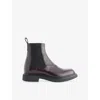 Gucci Men's Ankle Boot With Gg Detail In Burgundy