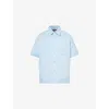 Gucci Mens Gg Monogram Relaxed Cotton Shirt Baby Blue In Baby Blue
