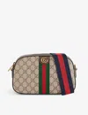 Gucci Gg Supreme Fabric And Leather Small Ophidia Gg Crossbody Bag In B.eb/n.acero/vrv/brb