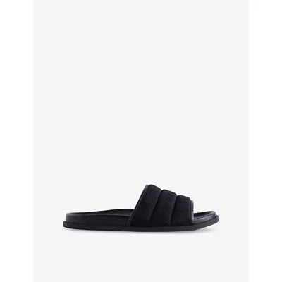 Gucci Mens Black Monogram Canvas Slides Eur 46 / 12 Uk