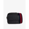 Gucci Mens  Gg Small Coated-canvas Crossbody Bag In Black/black/brb