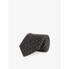 Gucci Mens Black/medium Grey Horsebit Jacquard Silk Tie In Multi