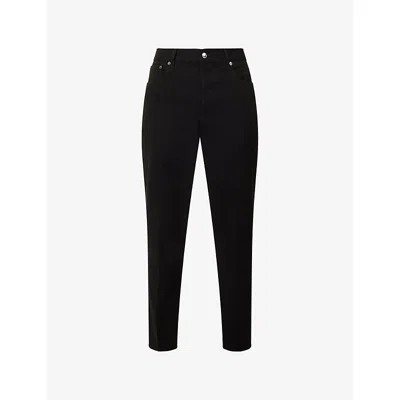 Gucci Mens Black/mix Horsebit-chain Slim-leg Cotton Denim Jeans
