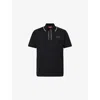 Gucci Mens Logo-embroidered Contrast-stripe Cotton-pique Polo Shirt Black/mix Xxl In Black