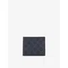 Gucci Mens Black/steel/steel Branded Bi-fold Woven Wallet In Gray