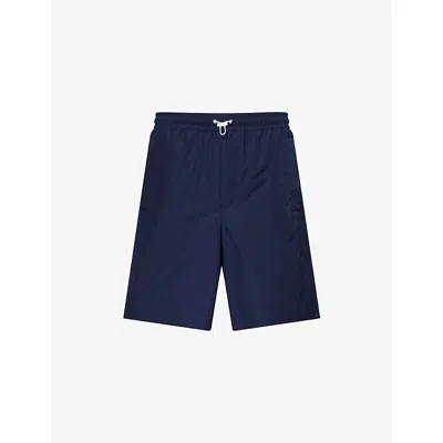 GUCCI MENS BLUE JAPAN LOGO-PRINT RELAXED COTTON SHORTS